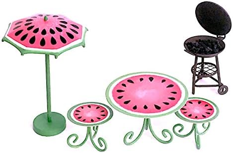 Snickerdoodle Smalls Miniature 3 Piece Watermelon Patio Furniture Set With Barbecue Grill For Doll House Fairy Garden Or Terrarium Buy Online At Best Price In Uae Amazon Ae