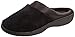Isotoner Women's Microterry PillowStep Satin Cuff Clog Slippers, Black, 9.5-10 B(M) US