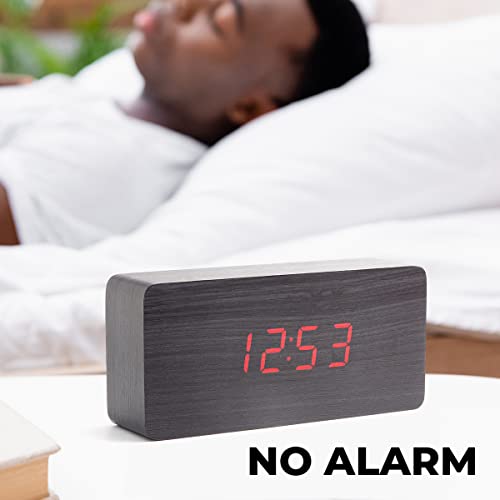 Digital Clock No Alarm Black Clock with Red Led Numbers, No Alarm