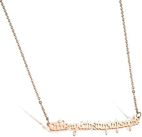 KingSix Rose Gold Plated 316L Stainless Steel Letters Pendant Necklace KGX891