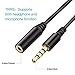 Electop 3.5mm Male (1/8 inch) to 2.5mm Female Converter Headphone Audio Extension Cable, 4 Poles Stereo Cable Support Mic/Headphone Function