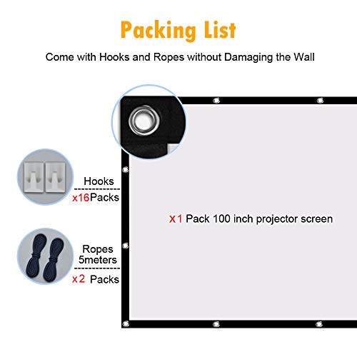 2 Portable+Projector+Screen+100+inch