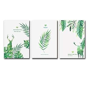3 Panel Canvas Wall Art Deer Canvas Prints Painting Wall Decor for Living Room Wooden Framed Home Decorations - 16"x24" x 3 Panels