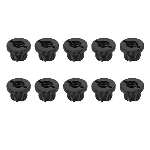 10 PCS Plastic Shock Proof 5/8" Male to 3/8" Female Screw Thread Adapter for Microphone Stand,Black. Audio Equipment