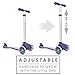 Globber 3 Wheel Adjustable Height Scooter with LED Light Up Wheels (Purple/Star)