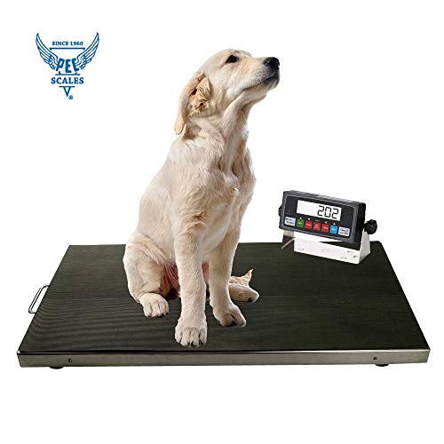 PEC Household Pet Scale, 700lb Digital Vet Animal Scale with Peak Hold Function 18X18 Inch