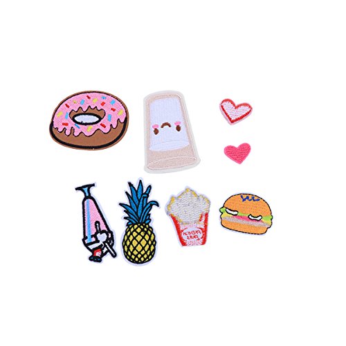 CHICTRY Iron On Patches Embroidered Motif Applique Decoration Assorted Sew On Patches for DIY Clothing Jeans Jacket Handbag Phone Shell Type D Multi