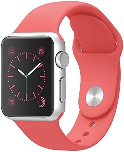 Teendart Apple Watch Band Soft Silicone Sport Style Replacement Strap, Series 1 Series 2 38/42mm Size (Pink 38mm)
