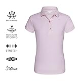 JITIMAO Junior Girls Short Sleeve Performance Golf Polo Shirt Slim Fit