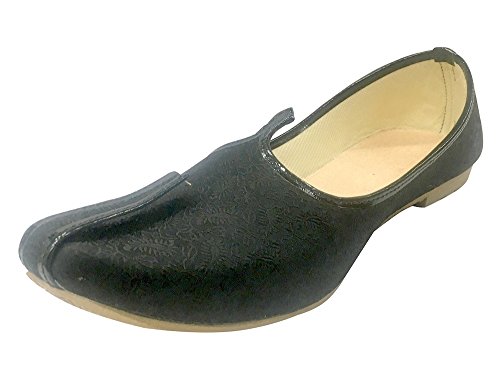 Step n style mens black traditional jutti pakistani shoes sherwan…