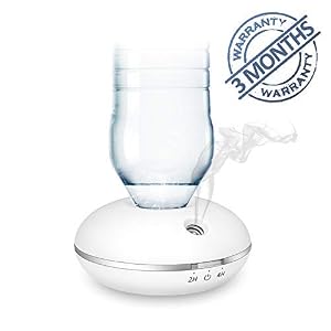 Image of Mini Humidifier,Personal Portable USB Humidifier,Battery or USB Operated Water Bottle Humidifier for Small Room,Office,Hotel.(Bottle Adapter in Top-Right Corner of The Box) (Snow)