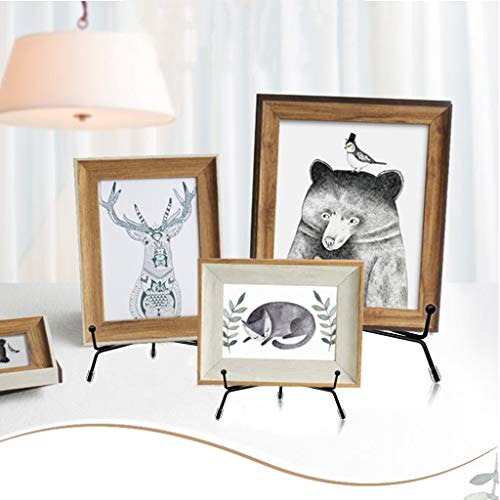 Upgraded 6 Inch Anti-Slip Plate Holder Display Stand, BUVE Decorative Plate Stand, Easel Picture Frames Photo Holder for Displays, Black Small Book Easel for collectibles,4 Pcs