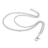 Uniqsum Simple Rope shape Double wallet chain Swivel Trigger snap Biker Punk Key chain (Silver)