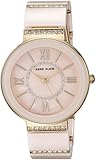 Anne Klein Women's AK/2832LPGB Swarovski Crystal Accented Gold-Tone and Light Pink Ceramic Bracelet Watch