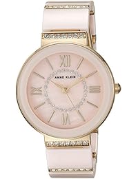 Anne Klein metal y cerámica Vestido reloj de cuarzo para mujer, color: rosa (Modelo: AK   2832lpgb)