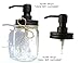 The Southern Jarring Co. Bathroom Accessories Lid Set - Jars NOT Included - Mason Jar Hand Soap Dispenser and Toothbrush Holder Lids - Modern Farmhouse Bathroom Decor (Black Stainless Steel)