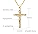 Reve Jewelry Gold Plated Stainless Steel Jesus Christ Cross Crucifix Pendant Necklace, 20''-24