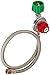 King Kooker 4010081 30502-HP Regulator & SS Hose with Male End , Red