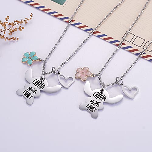 Ralukiia Ohana Means Family Necklace Stitch Necklaces Jewelry Gifts for Lilo and Stitch Fans
