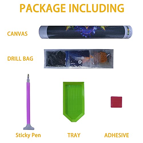 Christmas Diamond Painting Kits for Adults Kids - Full Drill DIY Round Diamond Art Number Kits with Accessories, Cross Stitch Crystal Rhinestone Embroidery Diamond Art Kits, Perfect for Halloween