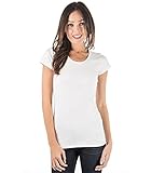 zhAjh Womens Cotton Spandex Mercerized Scoopneck Short Sleeve Tee