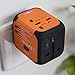 Ailuner Travel Adapter,Worldwide Power Converters Universal World Travel Plug Adapter with 2.4A Dual USB Charger & Worldwide AC Wall Outlet Plugs for USA EU UK AU
