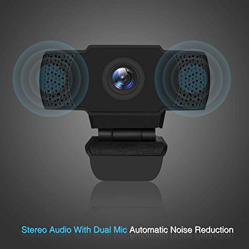 Webcam with Microphone, 1080P HD Webcam Streaming Computer Web Camera for Online Teaching/Business Meeting, Plug and Play Face Camera with Auto Focus for PC Desktop Laptop