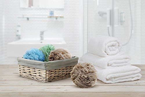 À LA PAIX Exfoliating Loofah Bath & Shower Fluffy Mesh Sponge Pouf - XL 70 gram Lufa Set of 6 (3 Spa colors)-Body & Back Scrubber Loufa for bathing-Bulk Luffa Sponges for Women & Men - Thumbnail 6