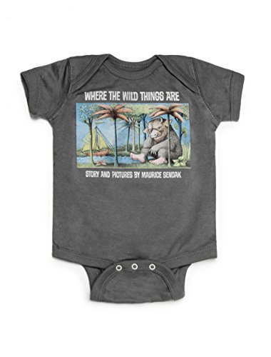 Out of Print Infant Where The Wild Things are Bodysuit 6 Month Charcoal