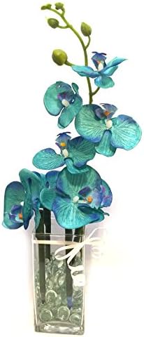 Teal Orchid Flower Pen Pot