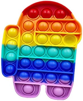 Amazon Com Among Us Push Pop Bubbles Fidget Sensory Toy Autism Special Needs Stress Reliever Squeeze Toy For The Old And The Young Among Us Rainbow 6 2 X 4 2 Office Products