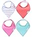 Copper Pearl Baby Bandana Drool Bibs for Drooling and Teething 4 Pack Gift Set Jewel, Soft Set of Cloth Bandana Bibs for Any Baby Girl or Boy, Cute Registry Ideas for Baby Shower Gifts