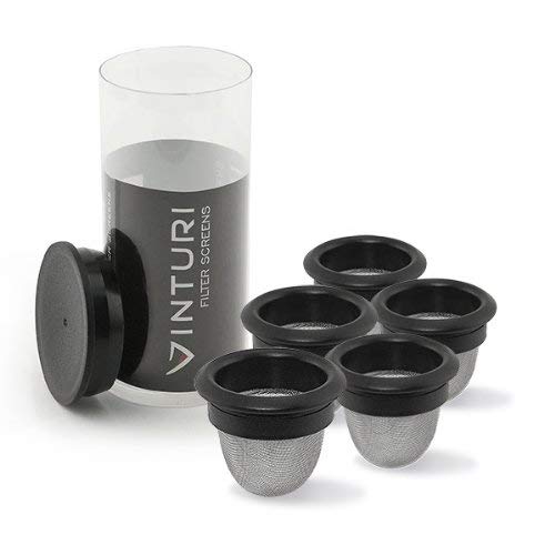 Vinturi V3000 Red Wine Aerator Filter Screens, 5-Pack, Black (Discontinued