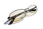 Computer Video Gaming Vision protection Glasses- Patented- 100%UV, Blue Light Blocking Anti Glare Eye Strain Amber Melanin Sleep Glasses Metal Frame