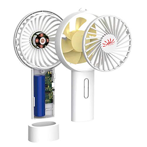 Handheld Fan,Mini USB Fan Desk Fan Up/Down 15Â°Angle 3 Speed Easy Carry Lightweight Rechargeable Battery Up to 7 hours for Outdoor Travel,Camping,Hiking,Office (Handheld Fan-Blue, Î¦=3.6inch/9.2cm)