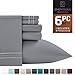 Premium 6-Piece Bed Sheet & Pillow Case Set – Luxurious & Soft Queen Size Linen, Extra Deep Pocket Super Fit Fitted Gray Sheets, Bedroom Essentials, BONUS 2 Pillowcases & “Better Sleep Guide”