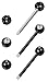 Jstyle 3 Pairs 14G 316L Stainless Steel Nipple Rings Piercing Body Jewelry Barbell CZ Tongue Rings B