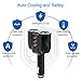 Rocketek 2-Socket 3-Port QC 3.0 Car Charger Cigarette Lighter Splitter, 90W 12V/24V DC Outlet Multi Socket Car Cigarette Lighter Adapter Support up to Cellphone/Nintendo Switch/Tablet/GPS/DashCam etc