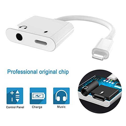 iPhone Headphone Adapter Charger Jack AUX Audio 3.5 mm Jack Adapter for iPhone Adapter Compatible with iPhone 7/7Plus/8/8Plus/11/X/XS/XR/10/XSMAX Dongle Accessory Connector Compatible All iOS Systems