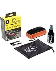 Big Fudge Vinyl Record Cleaning Kit - Complete 4-in-1 - Includes Ultra-Soft Velvet Record Brush, XL Cleaning Liquid, Stylus Brush and Storage Pouch! Will NOT Scratch Your Records!