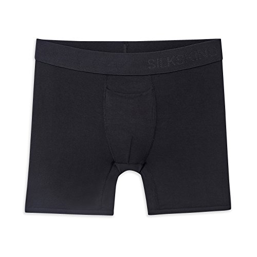 Terramar Men's Boxer Briefs, Black, Medium