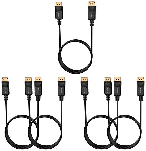 Moread Gold-Plated DisplayPort Cable, 6 Feet, 5 Pack, Display Port Cable (4K@60Hz, 1440p@144Hz) DP Cable Compatible with Computer, Desktop, Laptop, PC, Monitor, Projector - Black