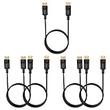 Moread DisplayPort to DisplayPort Cable, 6 Feet, 5 Pack, Gold-Plated Display Port Cable (4K@60Hz, 1440p@144Hz) DP Cable Compatible with Computer, Desktop, Laptop, PC, Monitor, Projector - Black