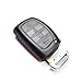 Vitodeco Leather Keyless Entry Remote Control Smart Key Case Cover Compatible for Hyundai Elantra, Sonata, Tucson (4 Buttons, Black/Red)
