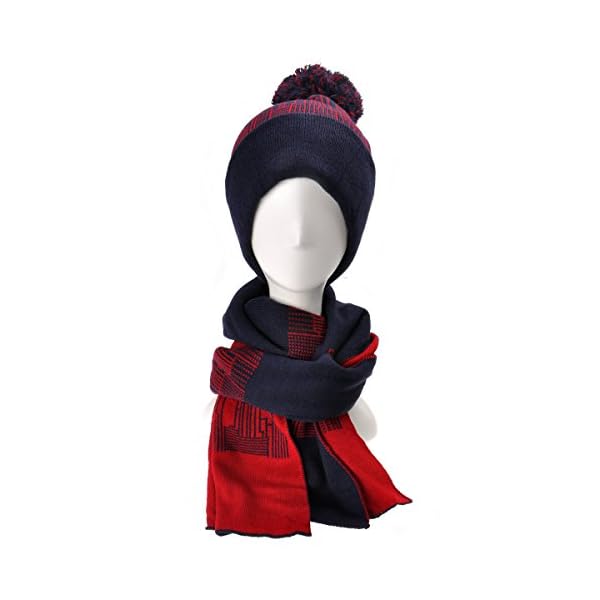 ZLYC Women's Winter Bobble Beanie - Rabbit Fur Knit Hat With Earflaps