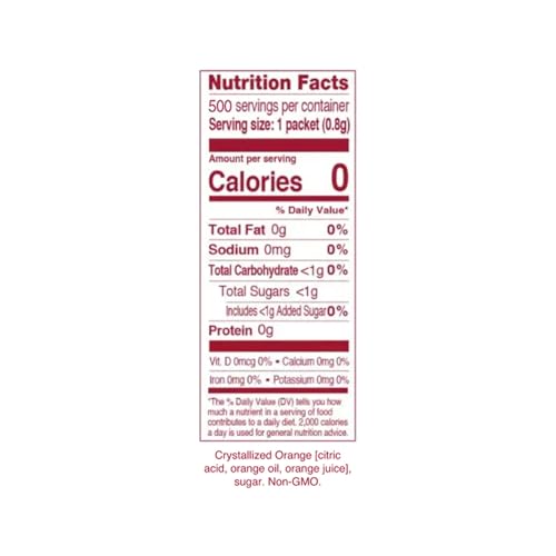 TRUE ORANGE WATER ENHANCER, BULK PACK, ZERO CALORIE FLAVORING, FOR BOTTLED WATER, ICED TEA & RECIPES, FLAVOR PACKETS MADE WITH REAL ORANGES,500 COUNT (PACK OF 1)- PACKAGING MAY VARY