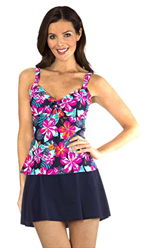 Mazu Swim Women's Underwire Tankini Swimsuit 2 Piece Set with Skirt (8-16) Mazu Swim Women's Underwire Tankini Swimsuit 2 Piece Set with Skirt (8-16)