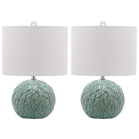 SAFAVIEH Lighting Collection Robinson Coastal Beach House Coral Reef Light Blue Round 21-inch Bedroom Living Room Home… 41WWUeUk92L