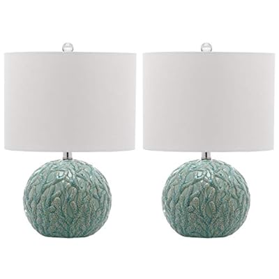 SAFAVIEH Lighting Collection Robinson Coastal Beach House Coral Reef Light Blue Round 21-inch Bedroom Living Room Home… 41WWUeUk92L