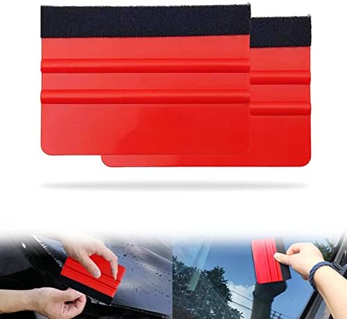 Red Vinyl Scraper 4 inch Felt Edge Squeegee for Vinyl Window Tinting ...